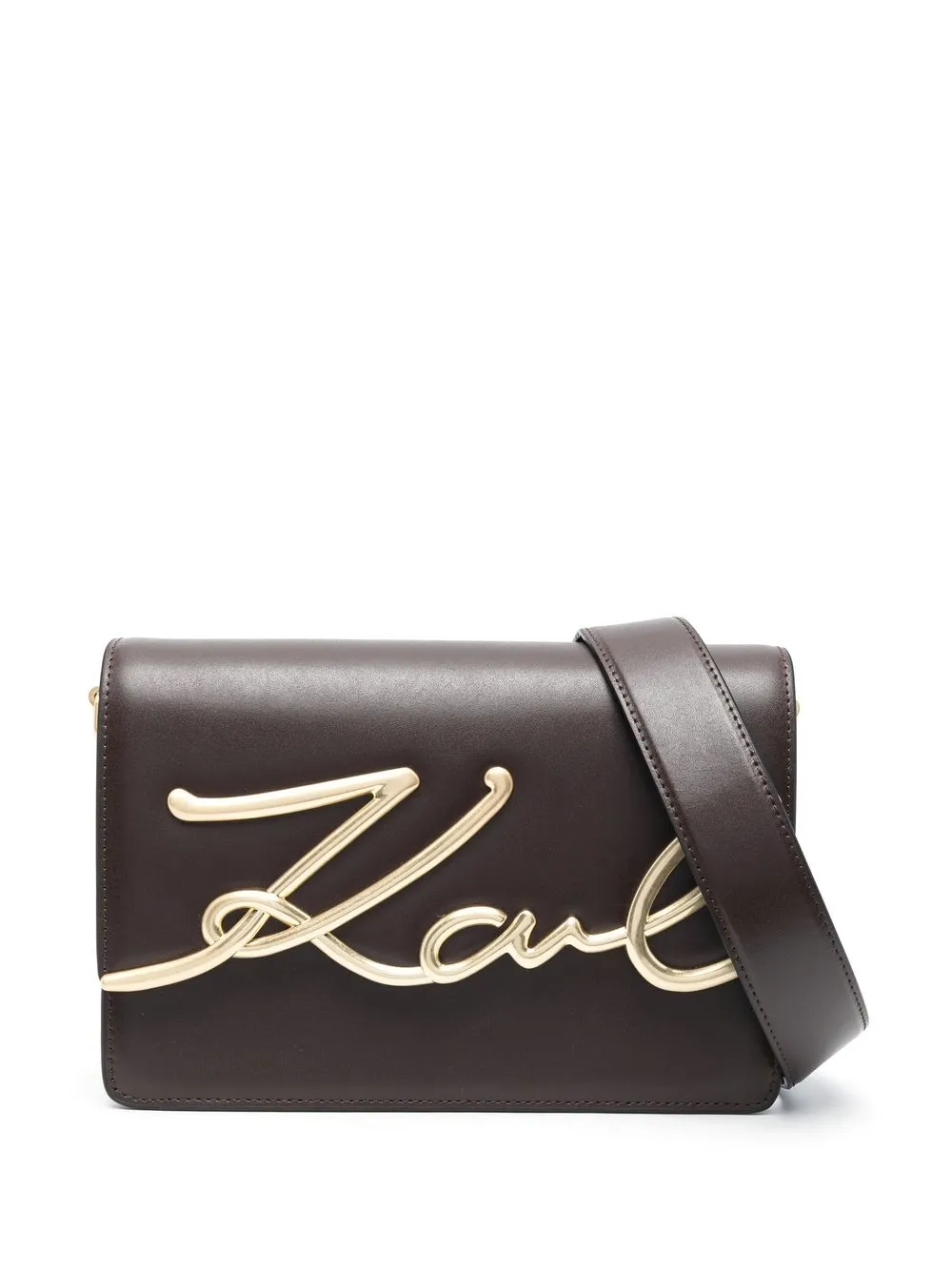 

Karl Lagerfeld logo-signature crossbody bag - Brown