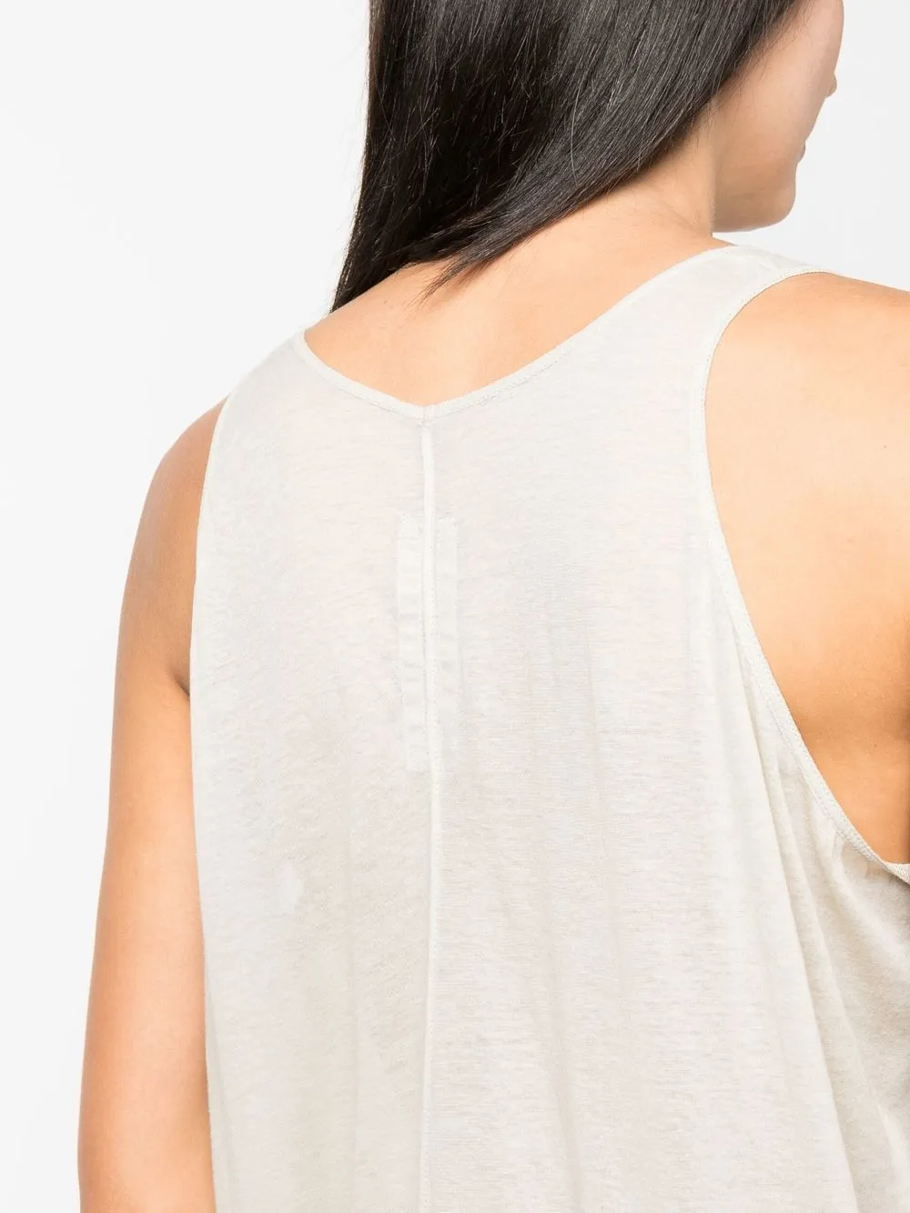Rick Owens Semi-sheer Long-line Top In Neutrals