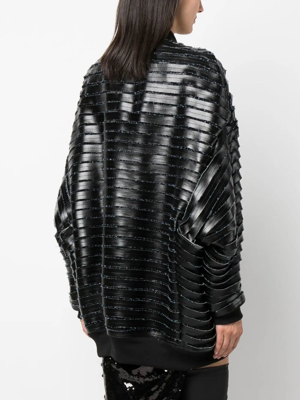 Rick Owens Faux-leather Bomber Jacket In Black