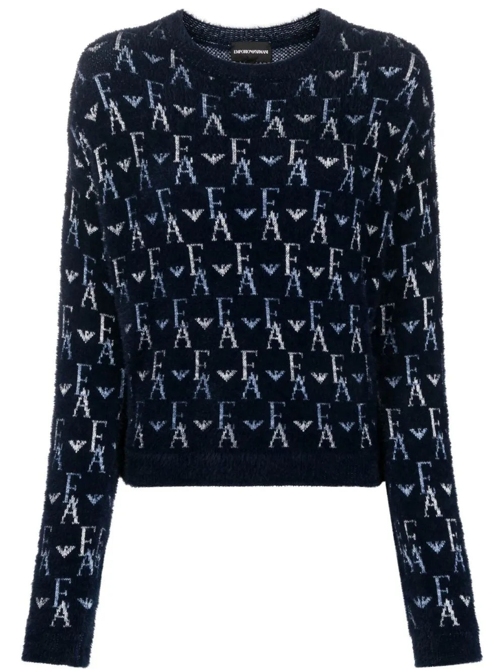 

Emporio Armani logo-print crew-neck jumper - Blue