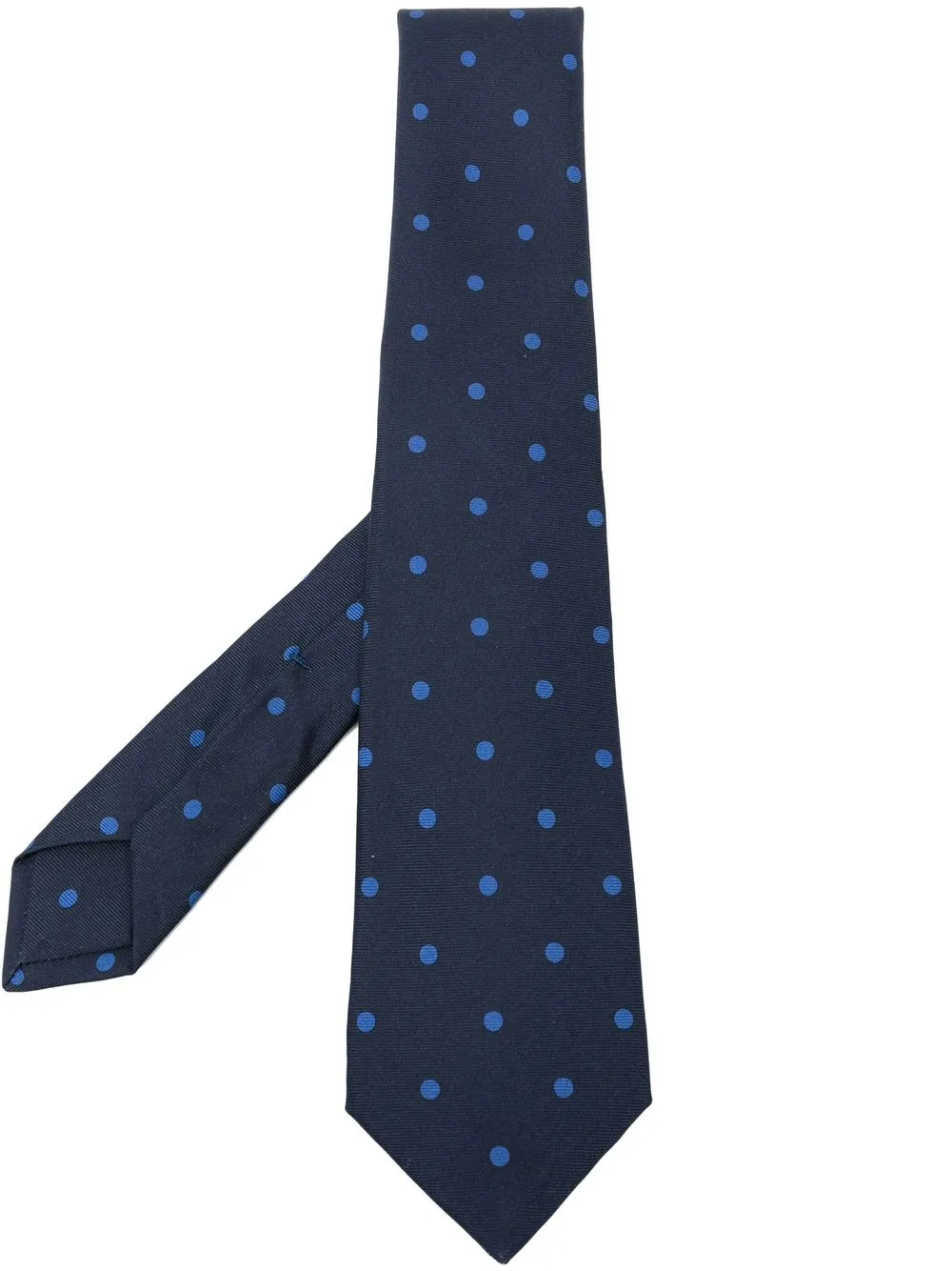 

Kiton polka-dot silk tie - Blue