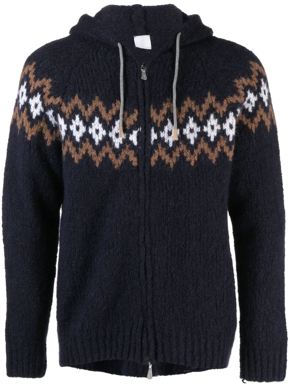 

Eleventy hoodie tejida con cordones - Azul
