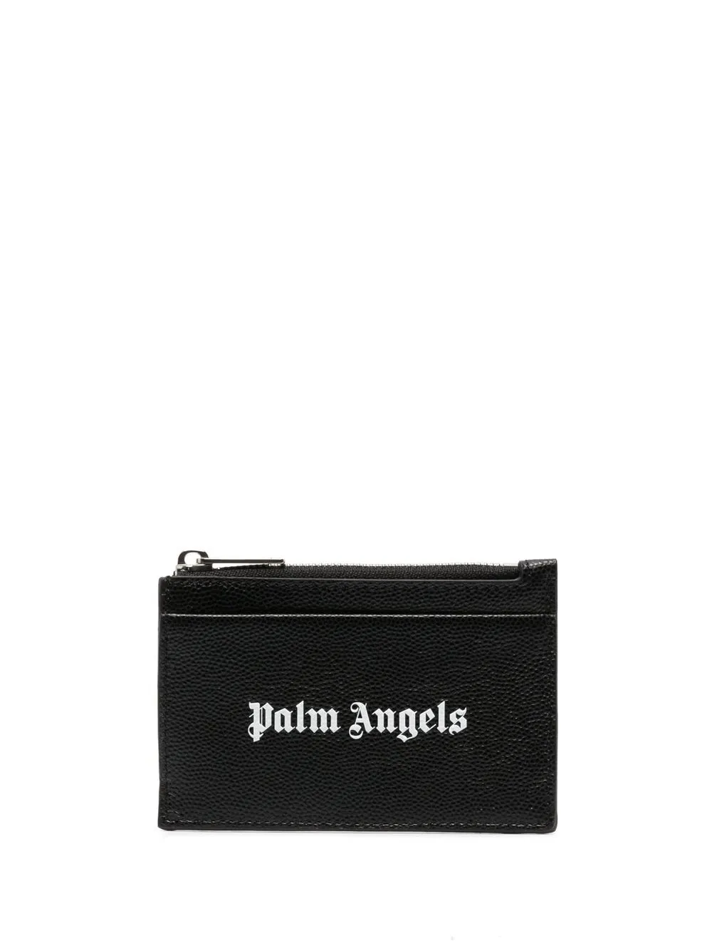 

Palm Angels logo-print pebbled cardholder - Black