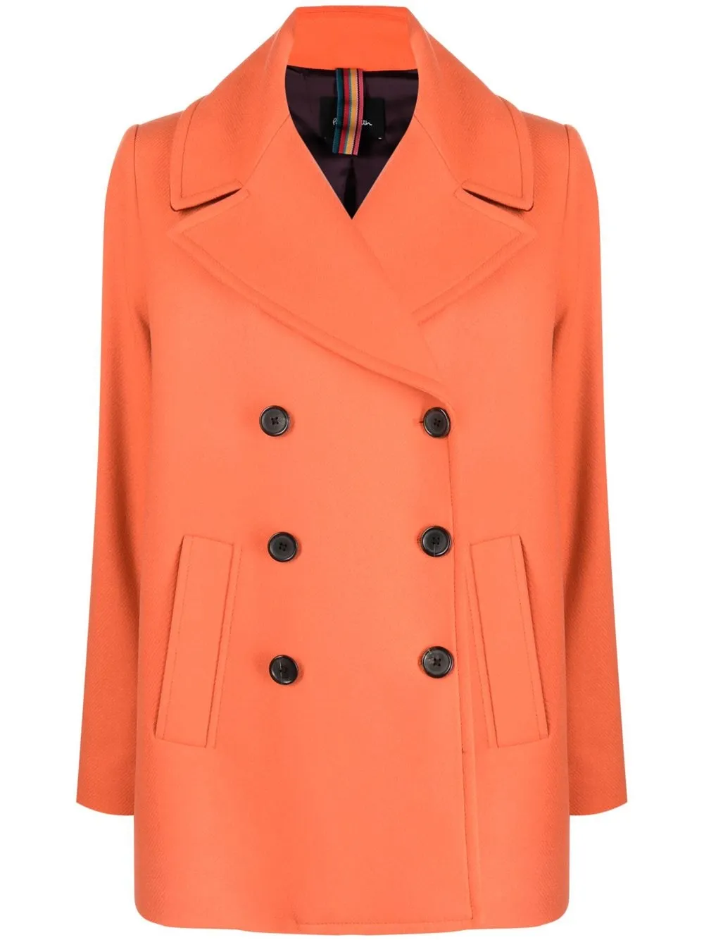 

PS Paul Smith abrigo con doble botonadura - Naranja