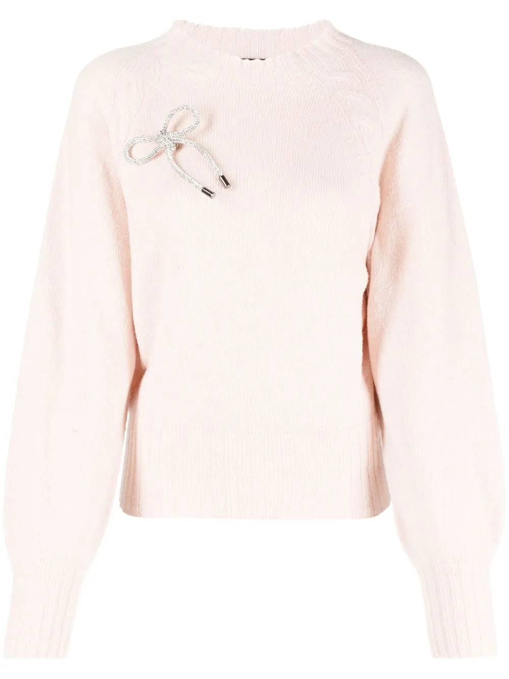 

TWINSET bow-detail crew neck jumper - Pink