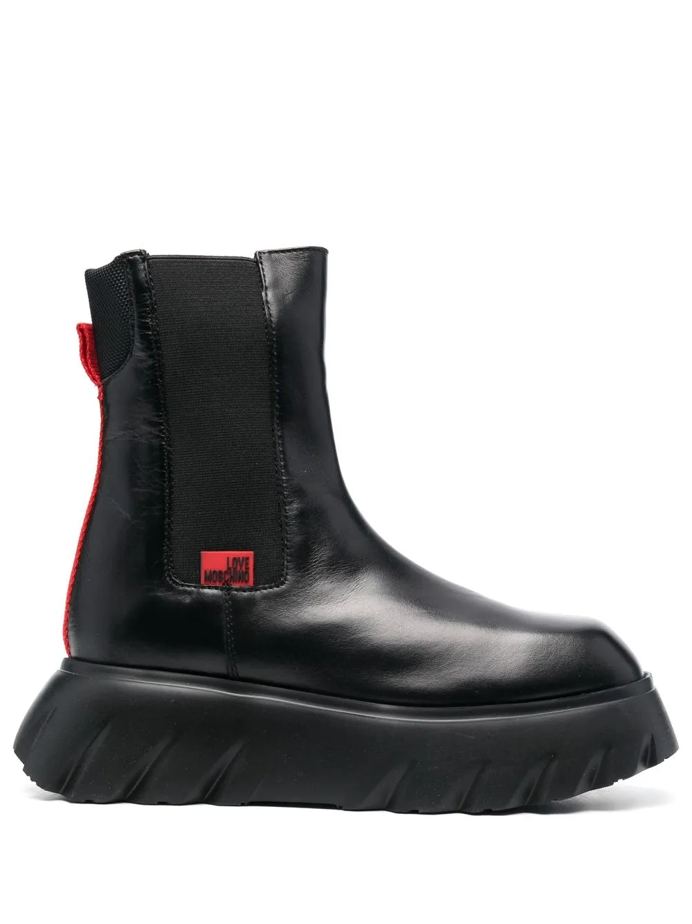 

Love Moschino logo-patch ankle boots - Black