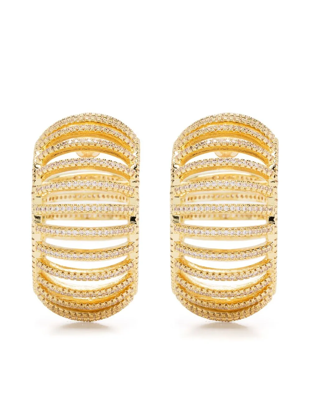 

Cult Gaia crystal-embellished hoop earrings - Gold