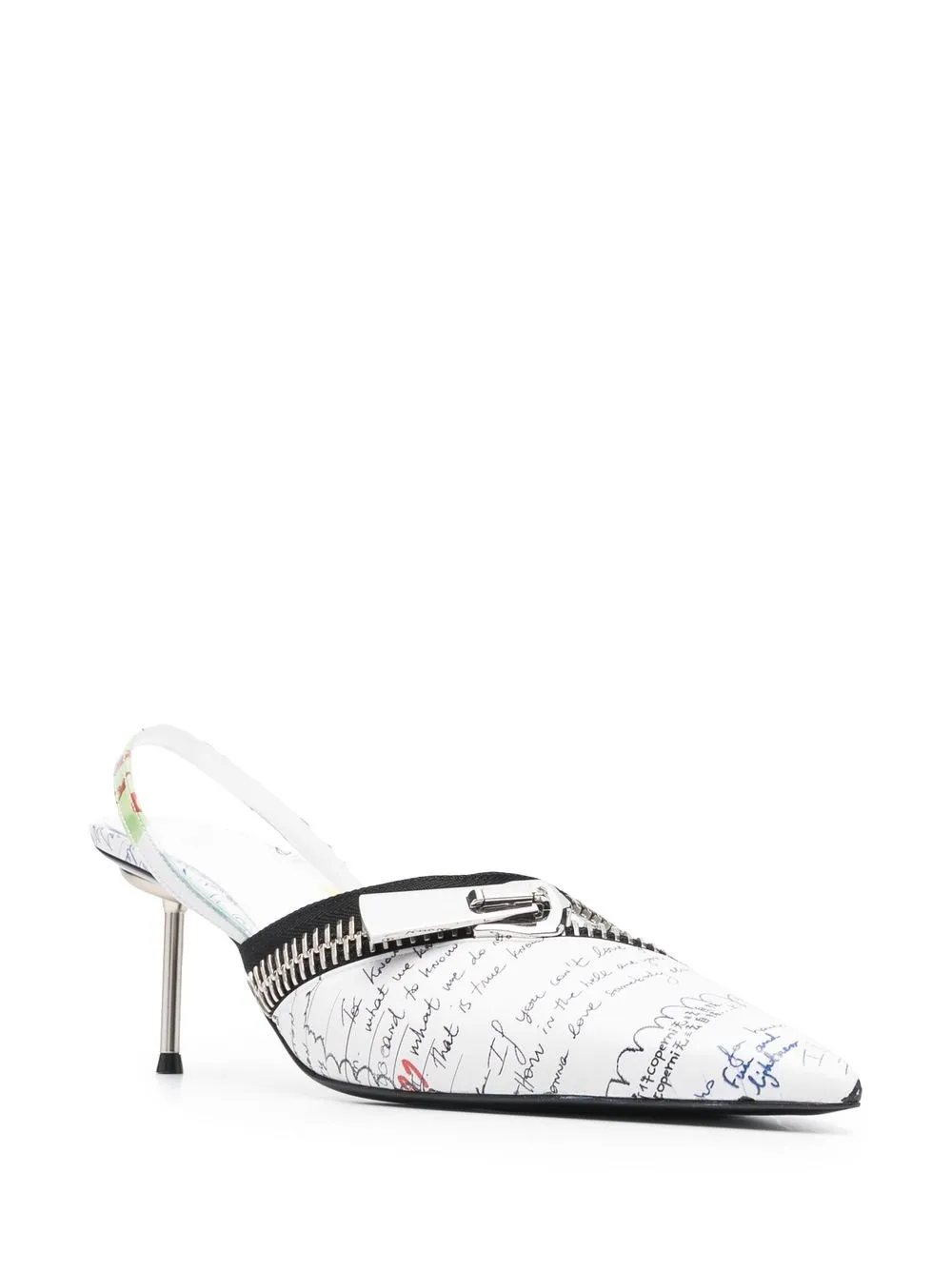 Coperni Slingback pumps met graffiti-print - Wit