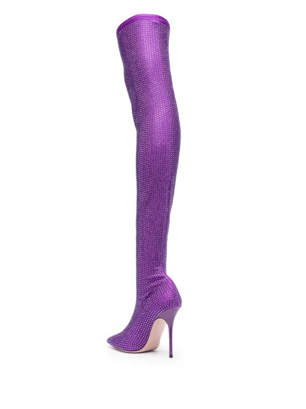 Knee high purple boots sales
