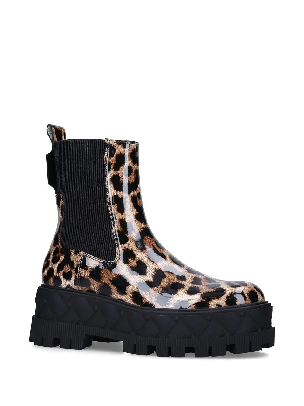 Kurt Geiger London Leopard-print Patent Leather Chelsea Boots In Medium