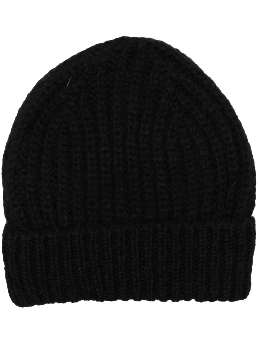 Closed chunky-knit beanie - Black