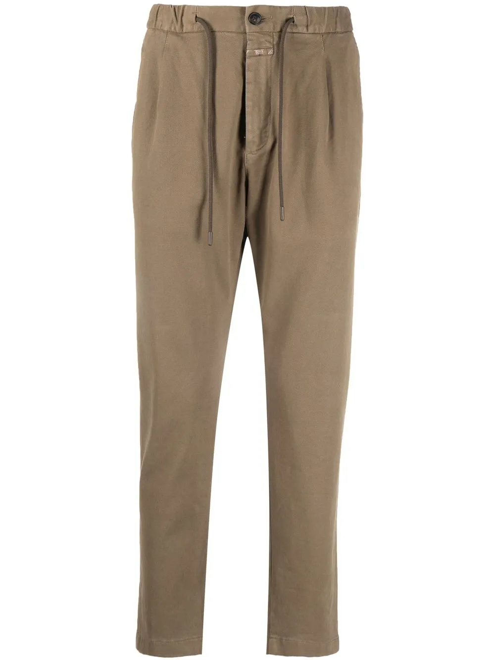 

Closed drawstring straight-leg trousers - Brown