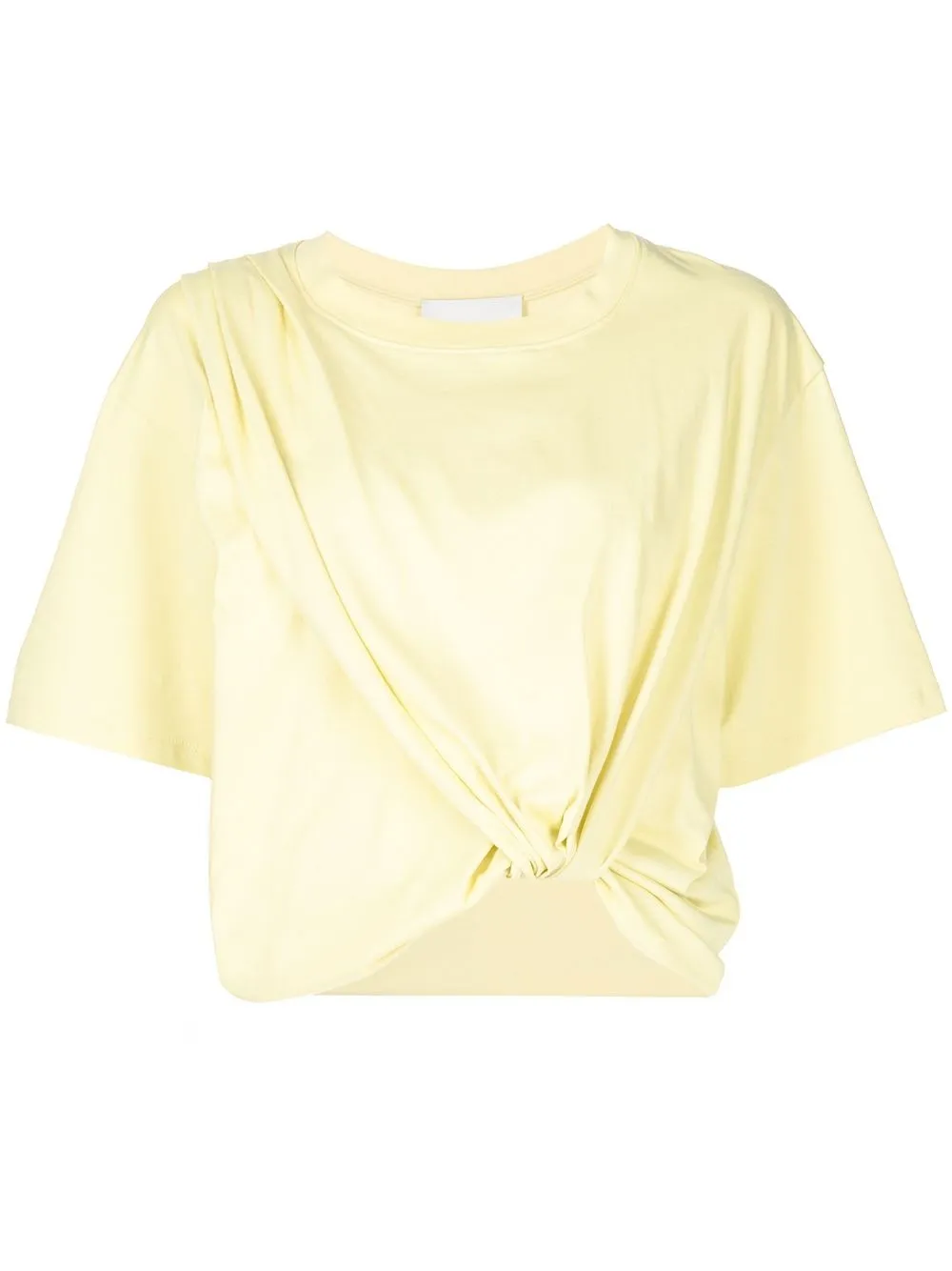 

3.1 Phillip Lim drape-detail cotton T-shirt - Yellow