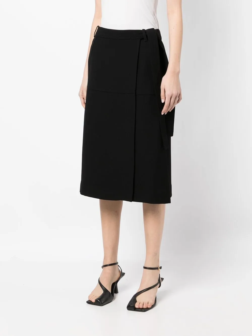  3.1 Phillip Lim Heavy Candy Wrap Midi Skirt - Black 