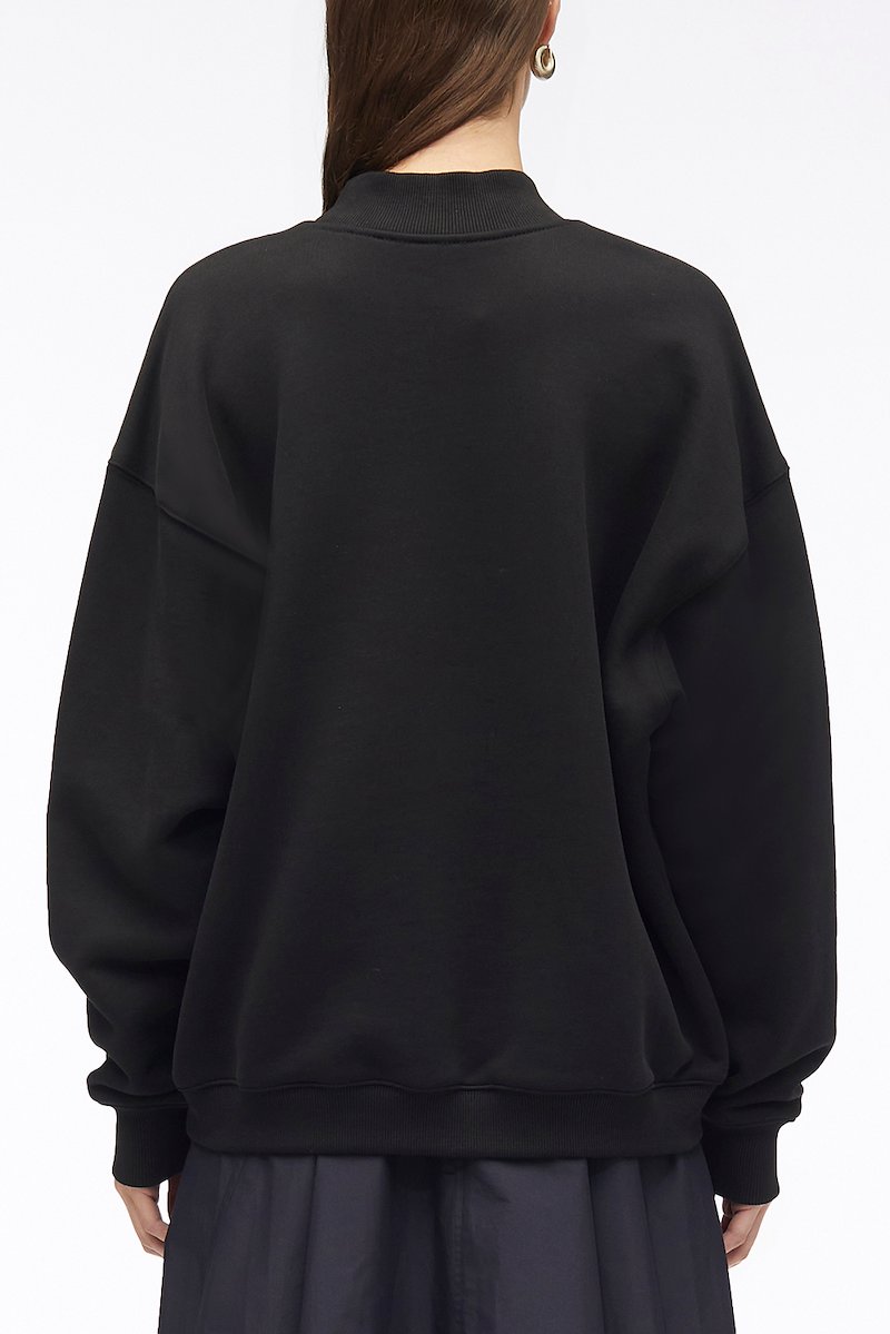 Compact French Terry Sweatshirt-black #1 Compact French Terry Sweatshirt, logo-print crew-neck sweatshirt from 3.1 PHILLIP LIM featuring black, cotton blend, logo print at the chest, crew neck, long sleeves and ribbed edge.- 3
