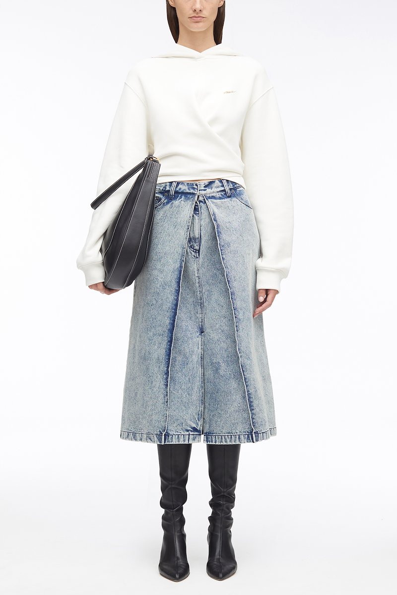 Compact French Terry Front Wrap Hoodie-white #0 Compact French Terry Front Wrap Hoodie, embroidered-logo wrap hoodie from 3.1 PHILLIP LIM featuring white, cotton, wrap design, embroidered logo at the chest, classic hood, drop shoulder, long sleeves and ribbed cuffs.- 0
