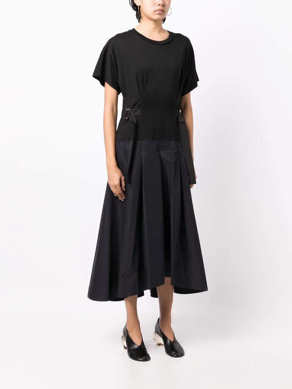 3.1 Phillip Lim Belted Short-sleeved T-shirt Dress In Black