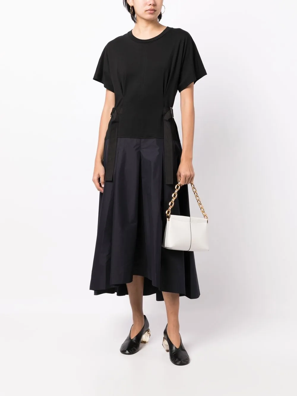 3.1 Phillip Lim T-shirtjurk met ceintuur - Zwart