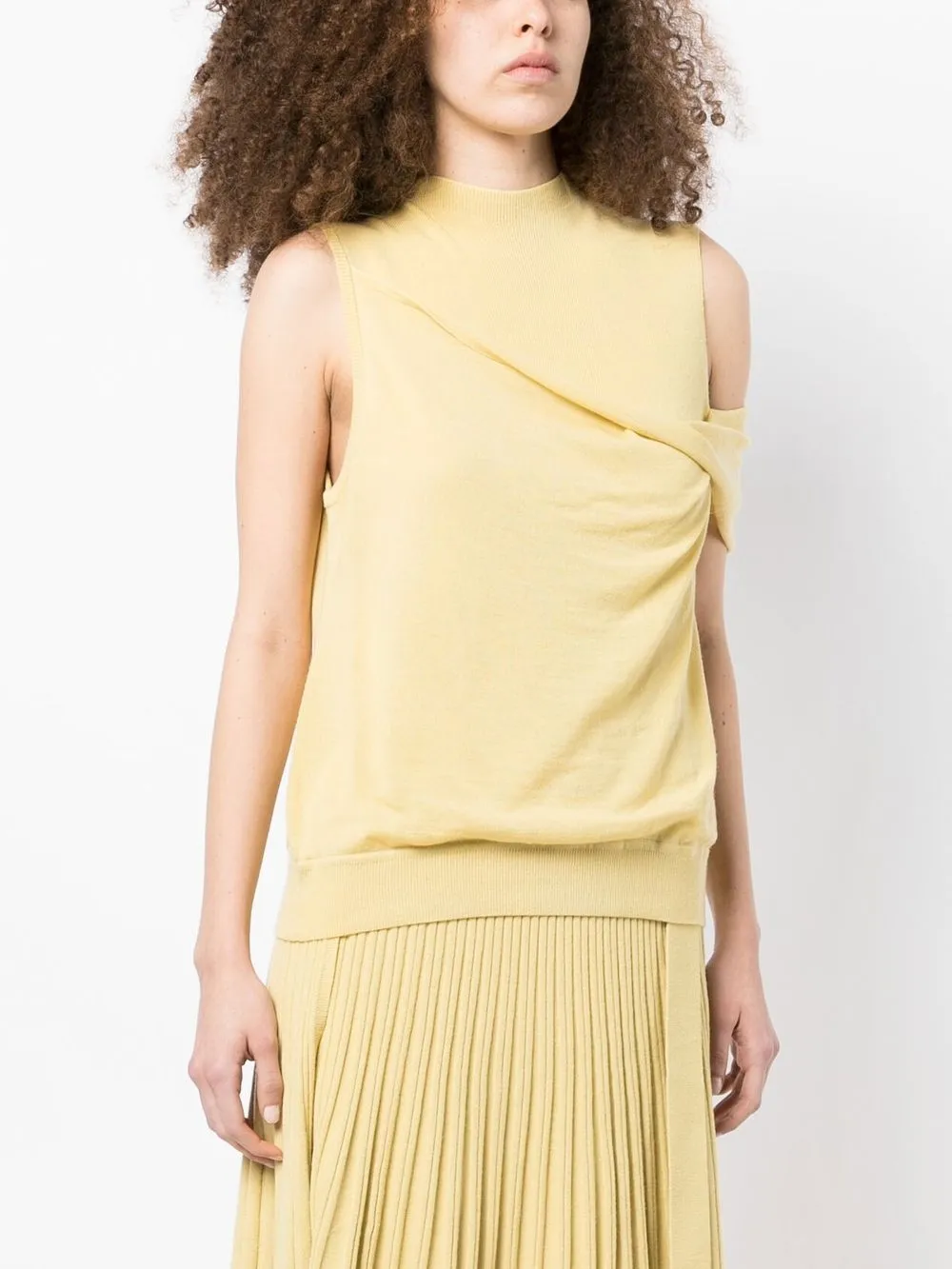  3.1 Phillip Lim Fallen-shoulder Wool-blend Knitted Top - Yellow 