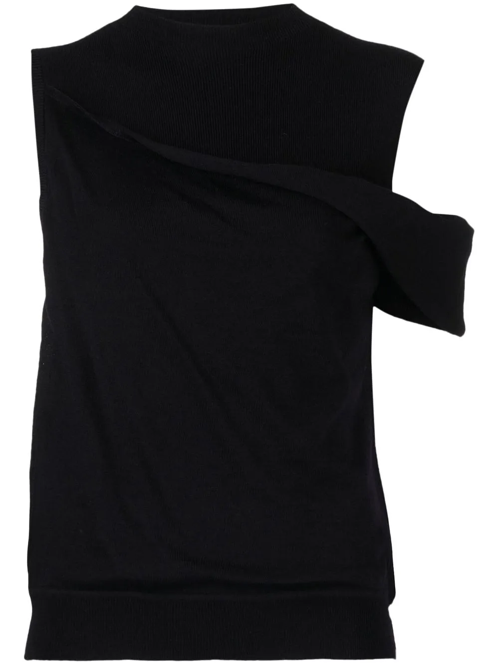 

3.1 Phillip Lim draped one-shoulder knit top - Black