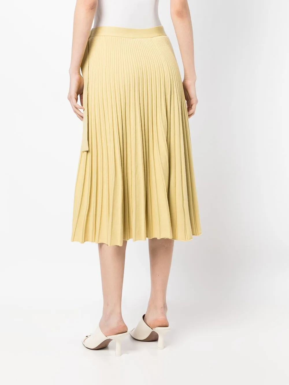 3.1 Phillip Lim Pleated Wool-blend Midi Skirt In Yellow