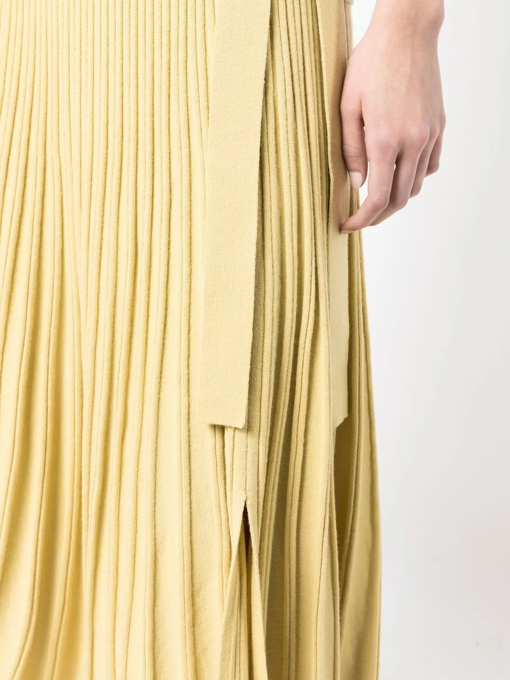 Bcbg yellow outlet pleated skirt