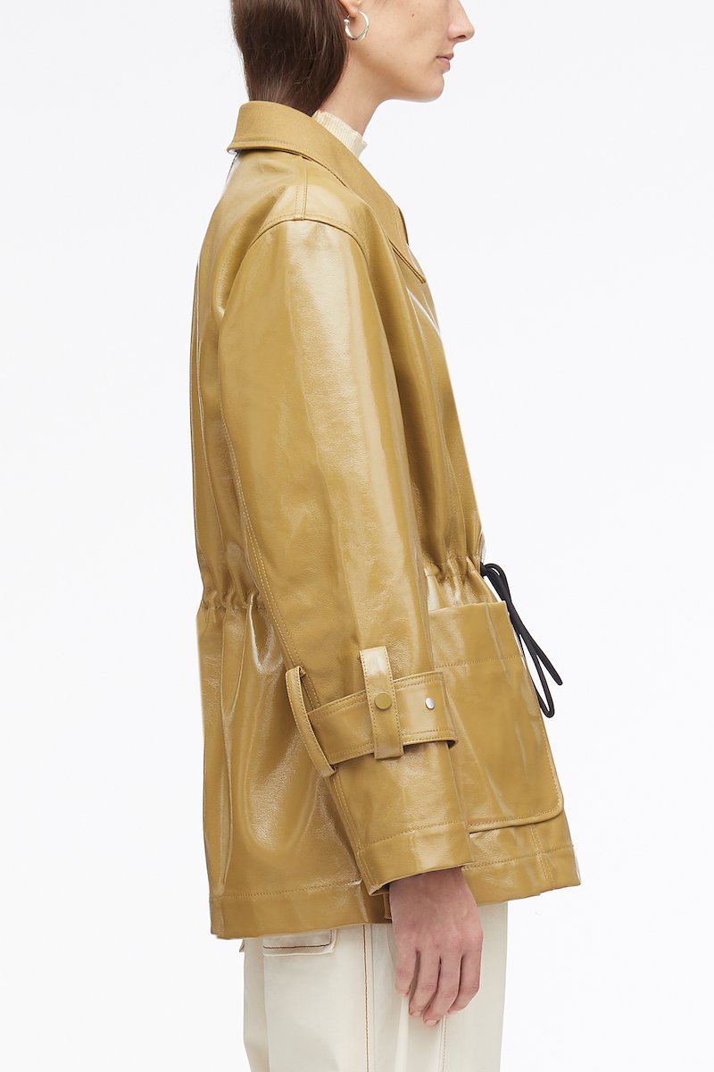 Laminated Cotton Canvas Field Jacket-brown #0 Laminated Cotton Canvas Field Jacket, - 2