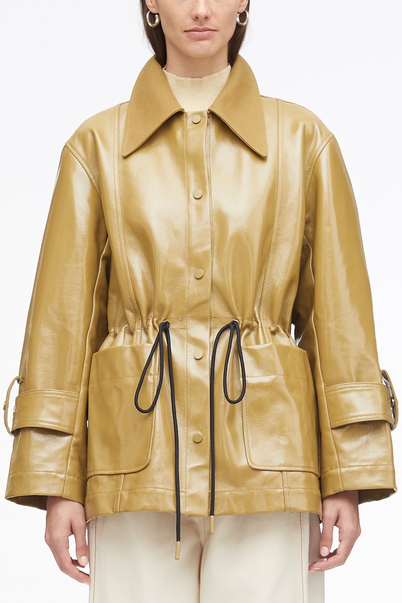 Laminated Cotton Canvas Field Jacket-brown #1 Laminated Cotton Canvas Field Jacket, - 1