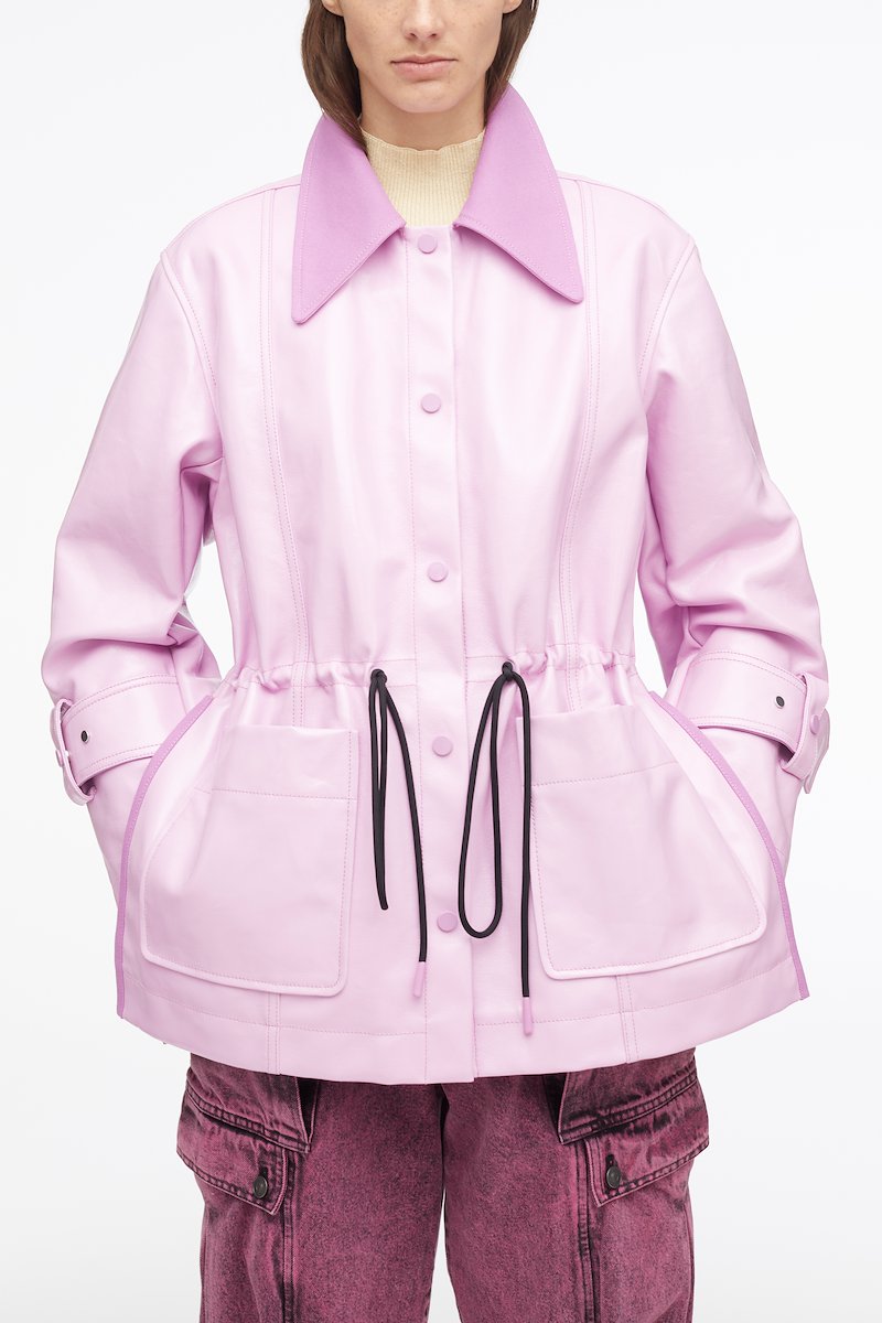 Laminated Cotton Canvas Field Jacket-pink #1 Laminated Cotton Canvas Field Jacket, - 1