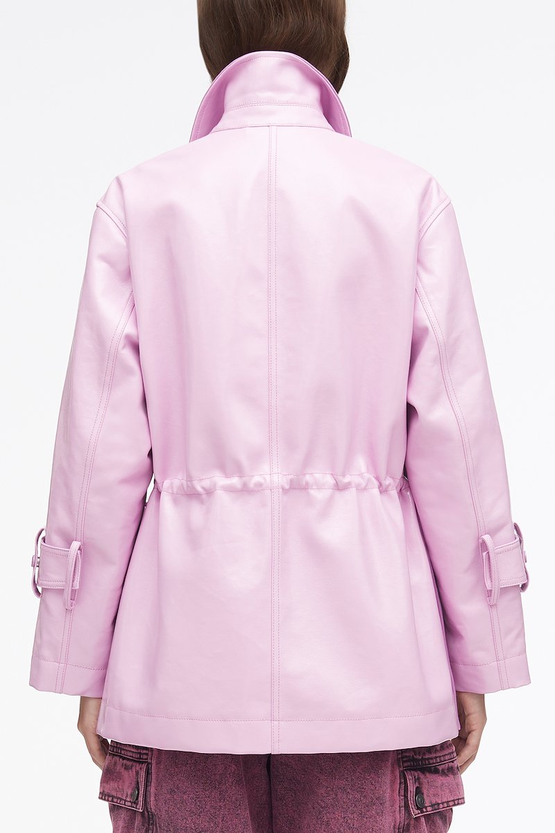 Laminated Cotton Canvas Field Jacket-pink #1 Laminated Cotton Canvas Field Jacket, - 3