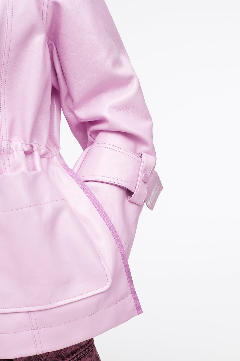 Laminated Cotton Canvas Field Jacket-pink #0 Laminated Cotton Canvas Field Jacket, - 4