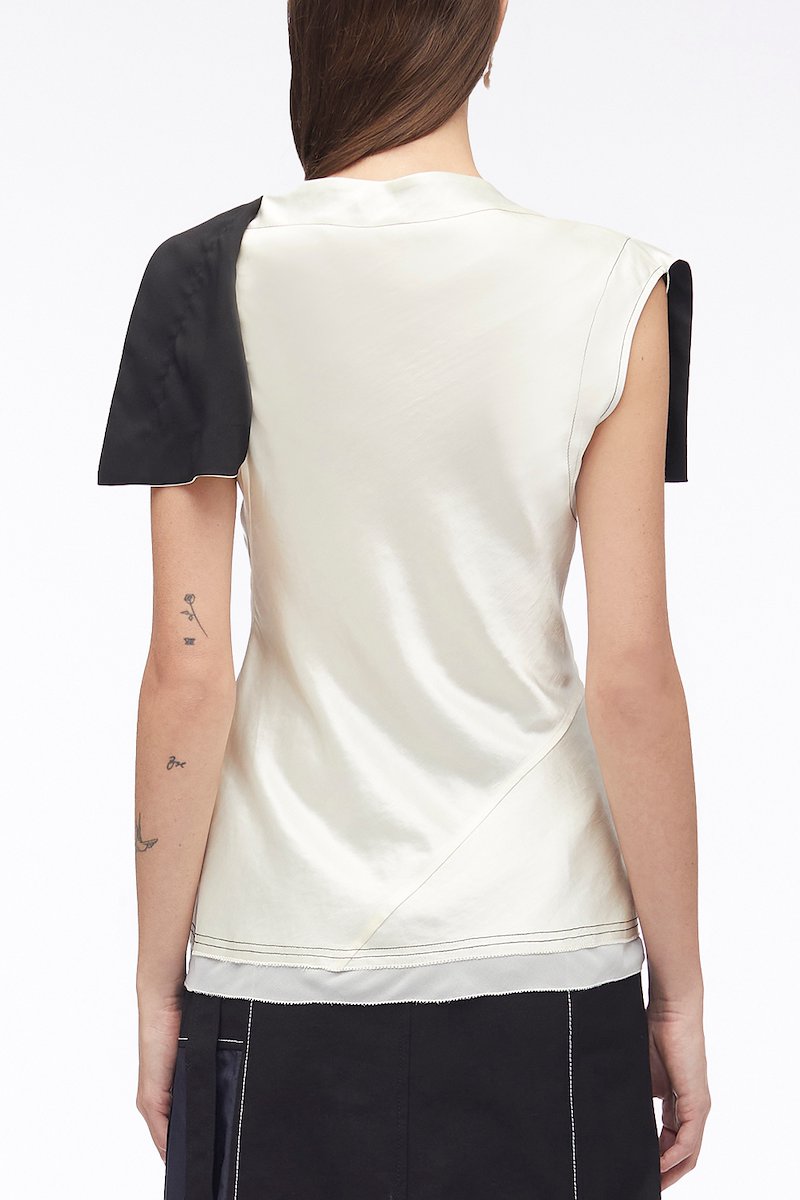 Asymmetric Drape Sleeveless Satin Top | 3.1 Phillip Lim Official Site