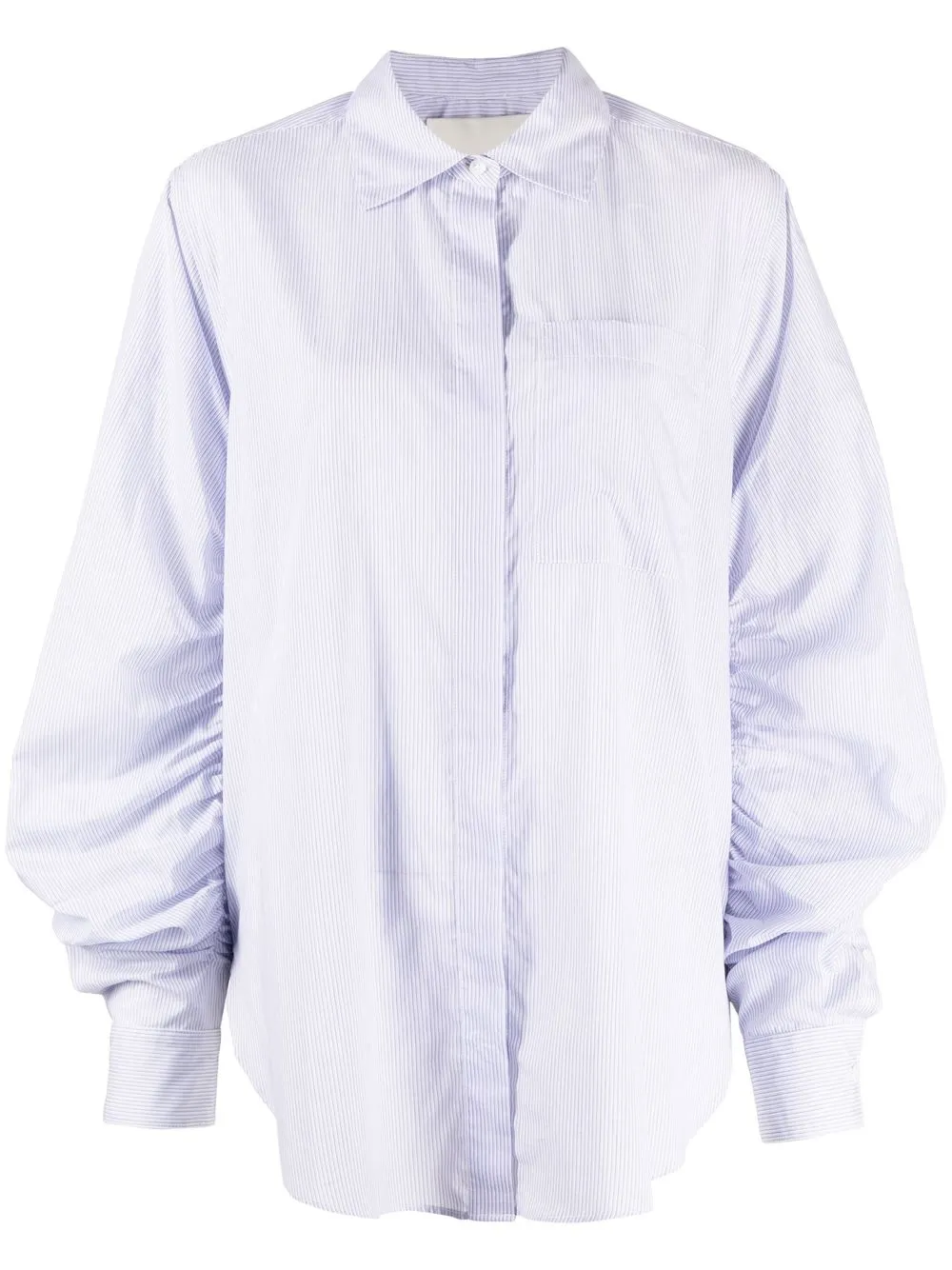 

3.1 Phillip Lim ruched-detail long-sleeve shirt - Azul