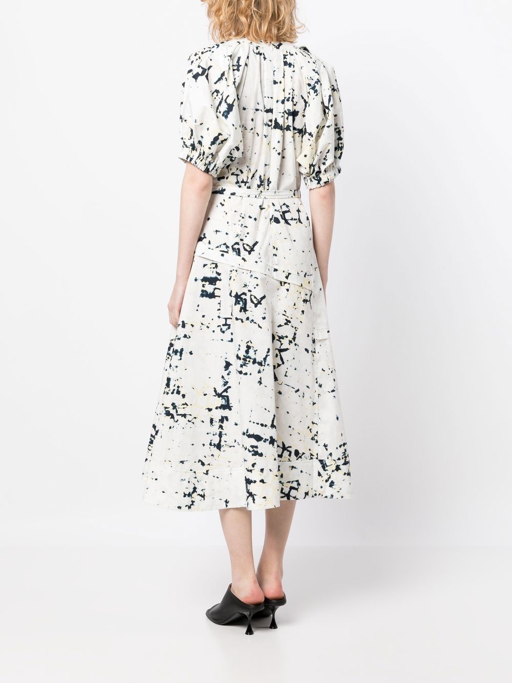 3.1 Phillip Lim Printed Puff Sleeve Midi Dress In White | ModeSens