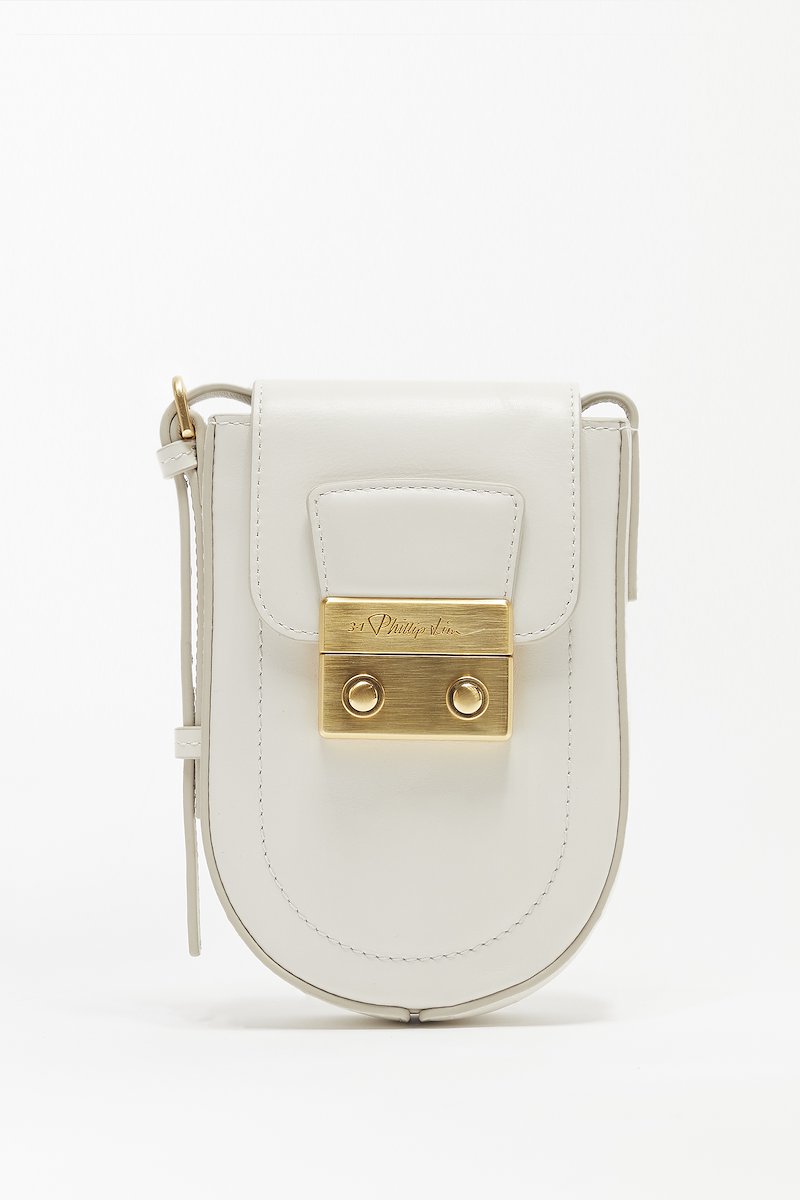 Pashli Kit Crossbody-white #0 Pashli Kit Crossbody, Pashli leather crossbody bag from 3.1 PHILLIP LIM featuring white, calf leather, engraved logo, gold-tone hardware, single shoulder strap, foldover top, push-lock fastening and main compartment.- 0