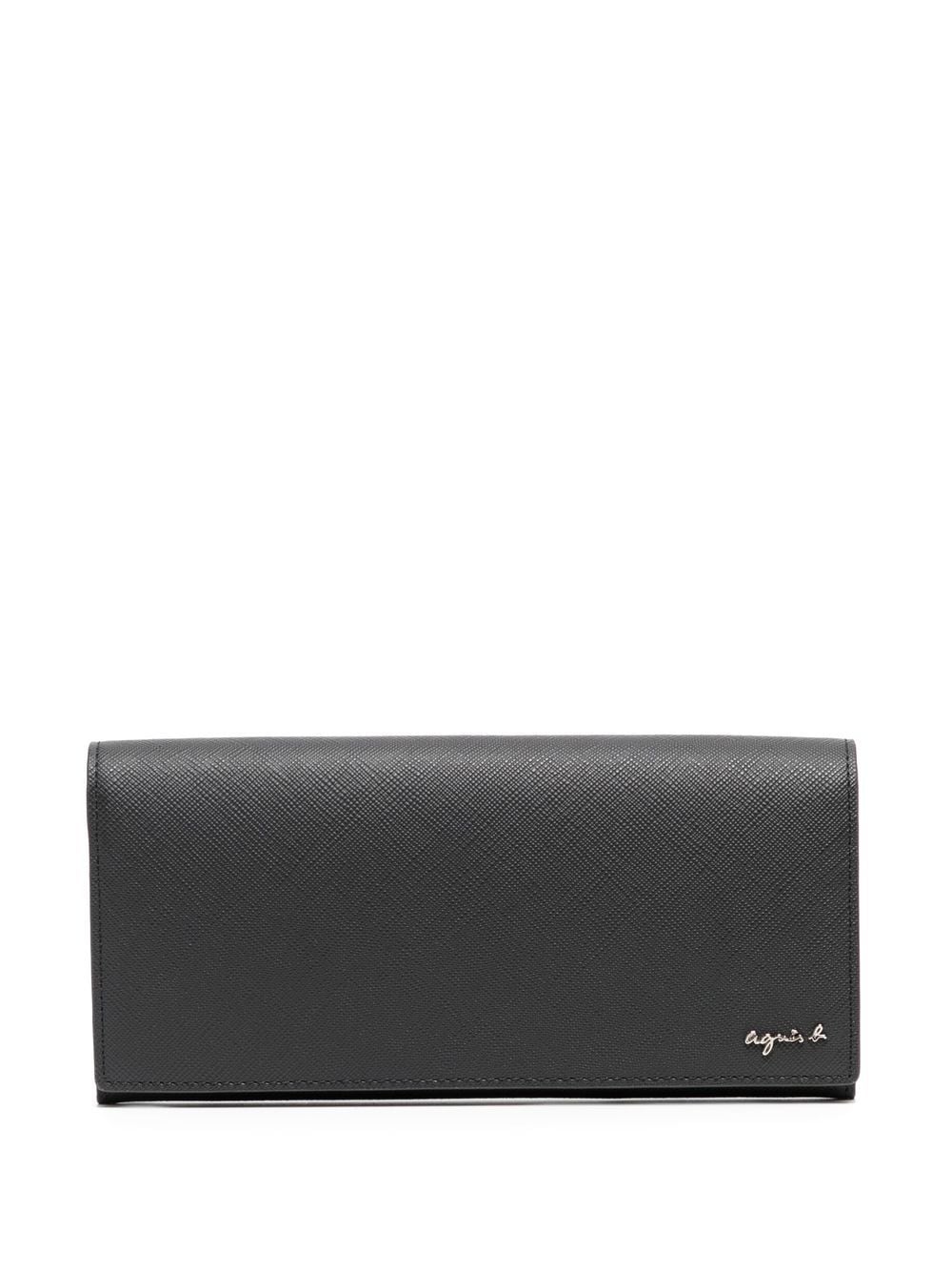 Agnès B. Logo-detail Leather Wallet In 灰色