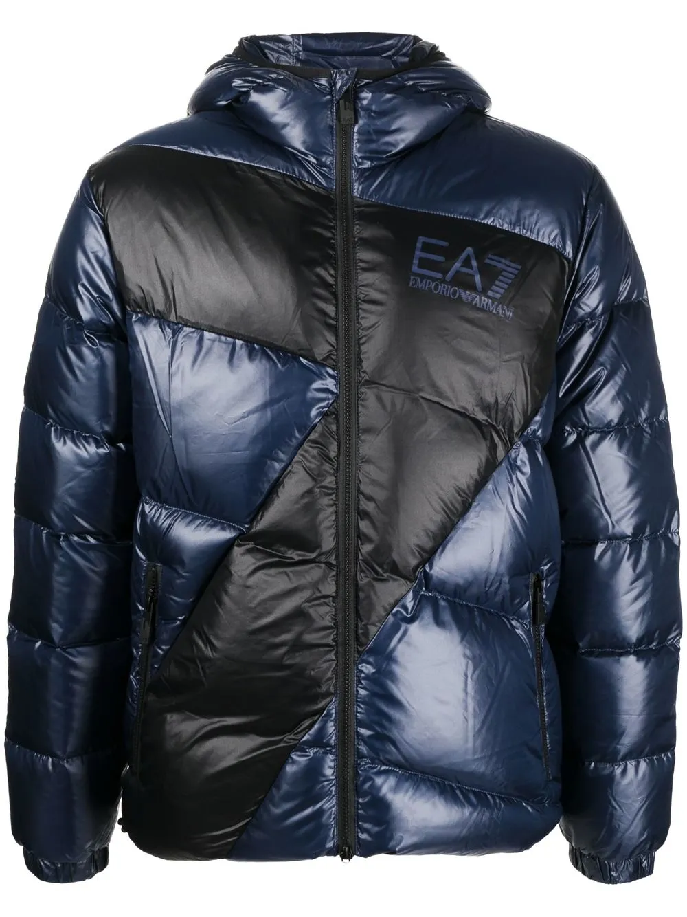 

Ea7 Emporio Armani logo-print padded jacket - Blue