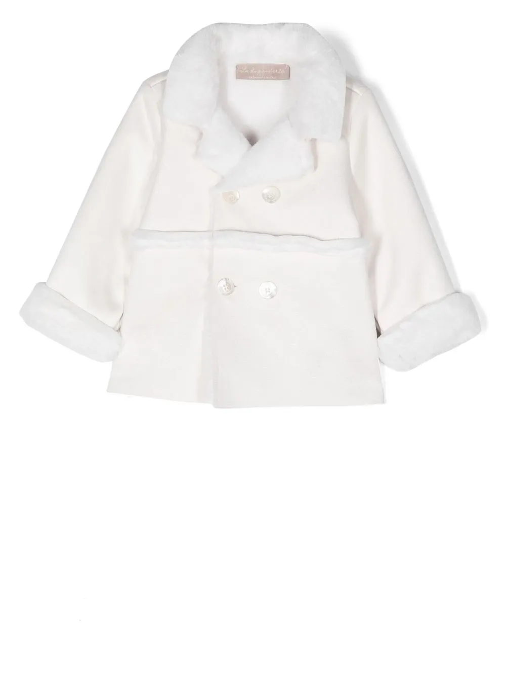 

La Stupenderia faux-shearling lining coat - White