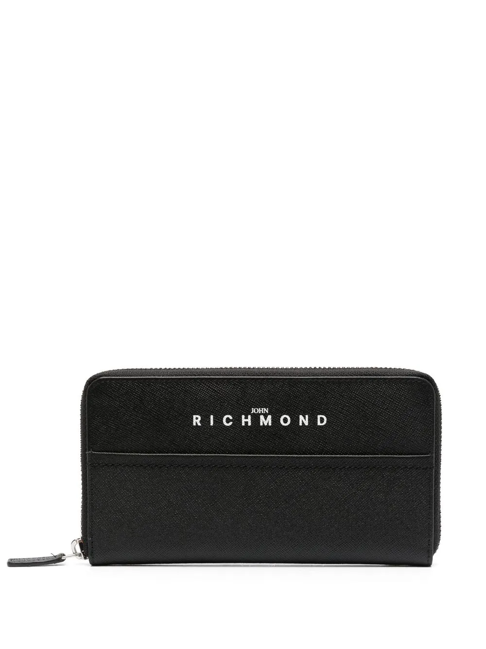 

John Richmond logo print leather purse - Black