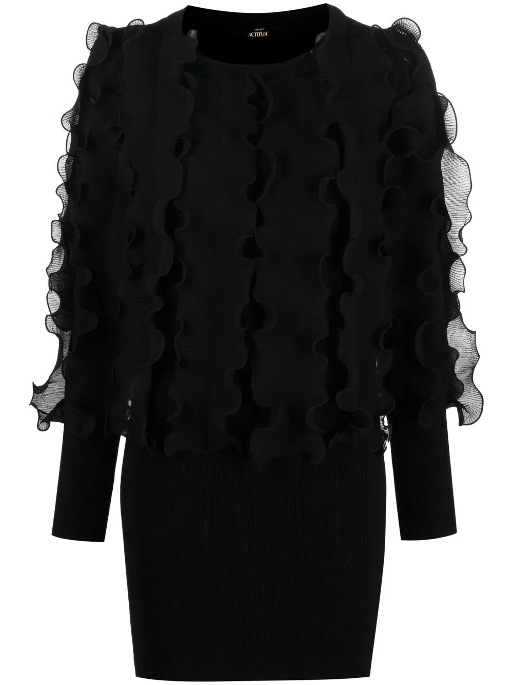 

TWINSET tulle-trim knitted dress - Black