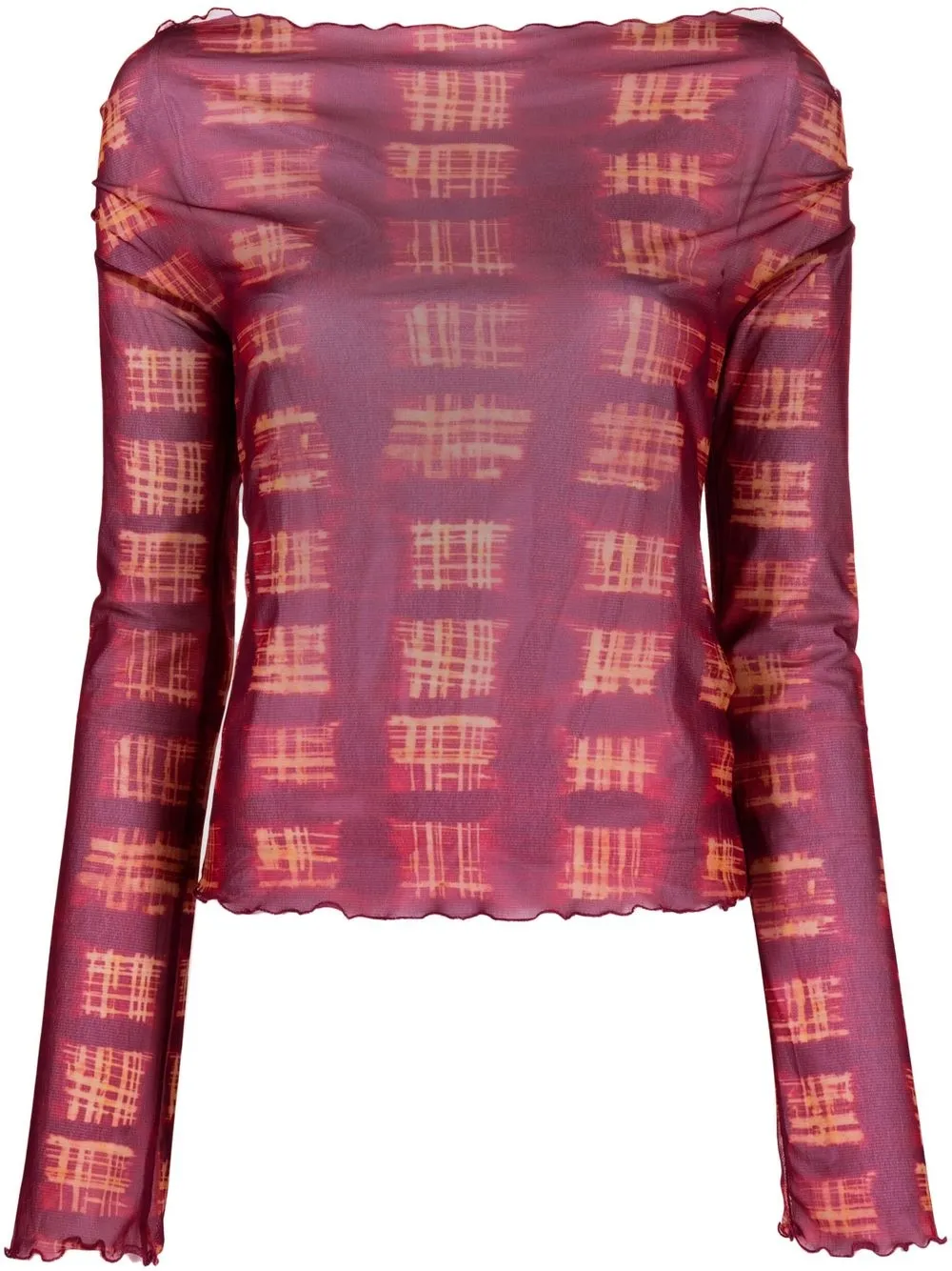 

KNWLS graphic-print sheer blouse - Purple