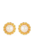 Susan Caplan Vintage 1990s faux pearl clip-on earrings - Gold