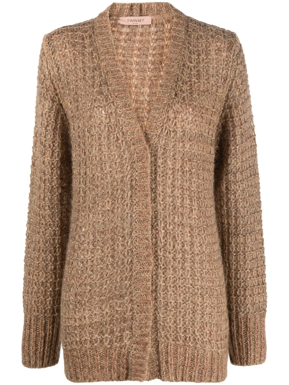 

TWINSET open-knit V-neck cardigan - Brown