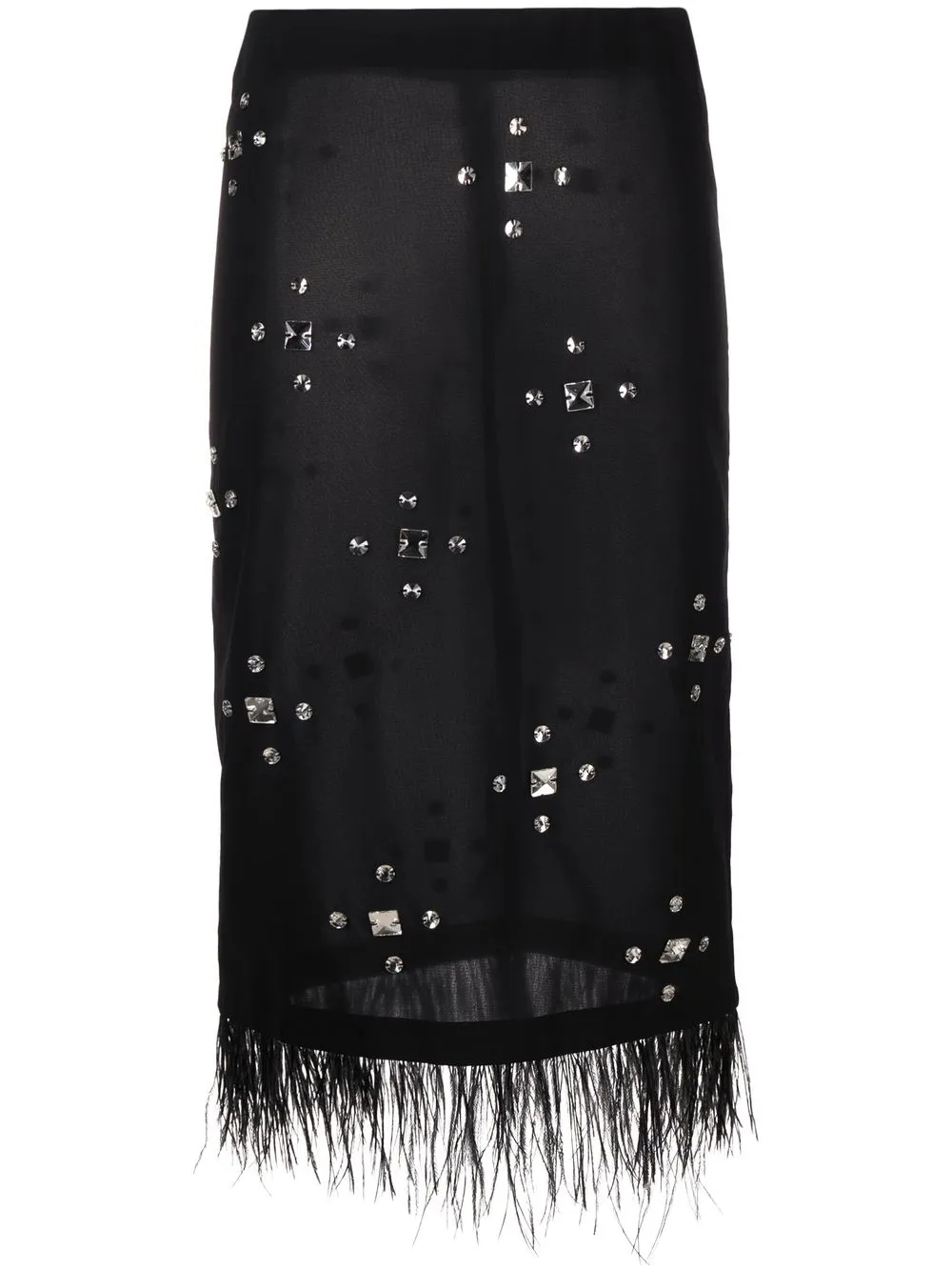 

Dodo Bar Or crystal-embellished midi skirt - Black