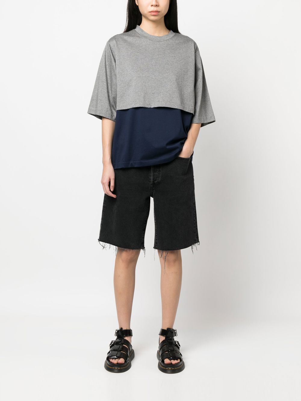 Shop Sofie D'hoore Two-tone Short-sleeve T-shirt In Grey