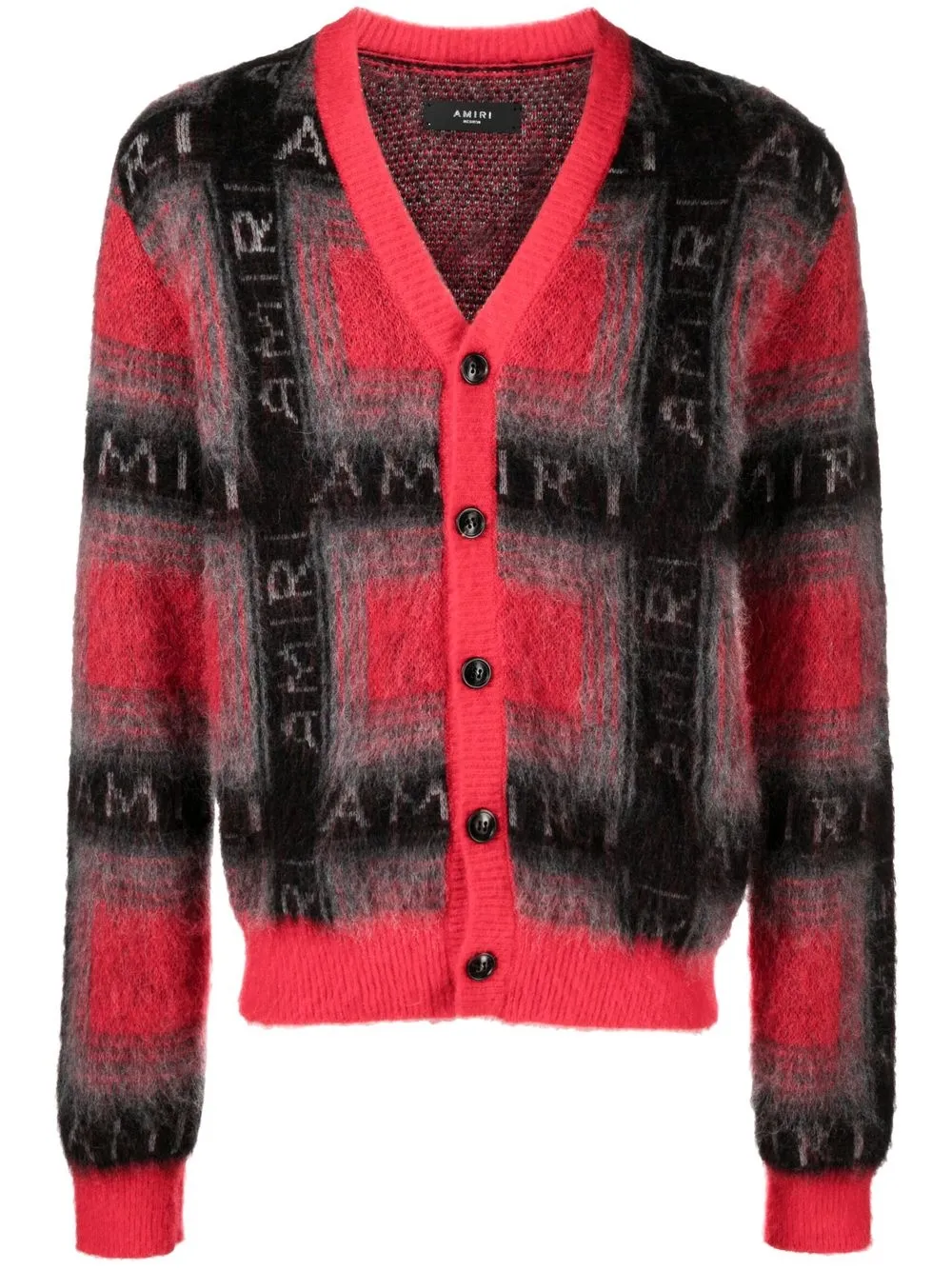 

AMIRI logo-print V-neck cardigan - Red