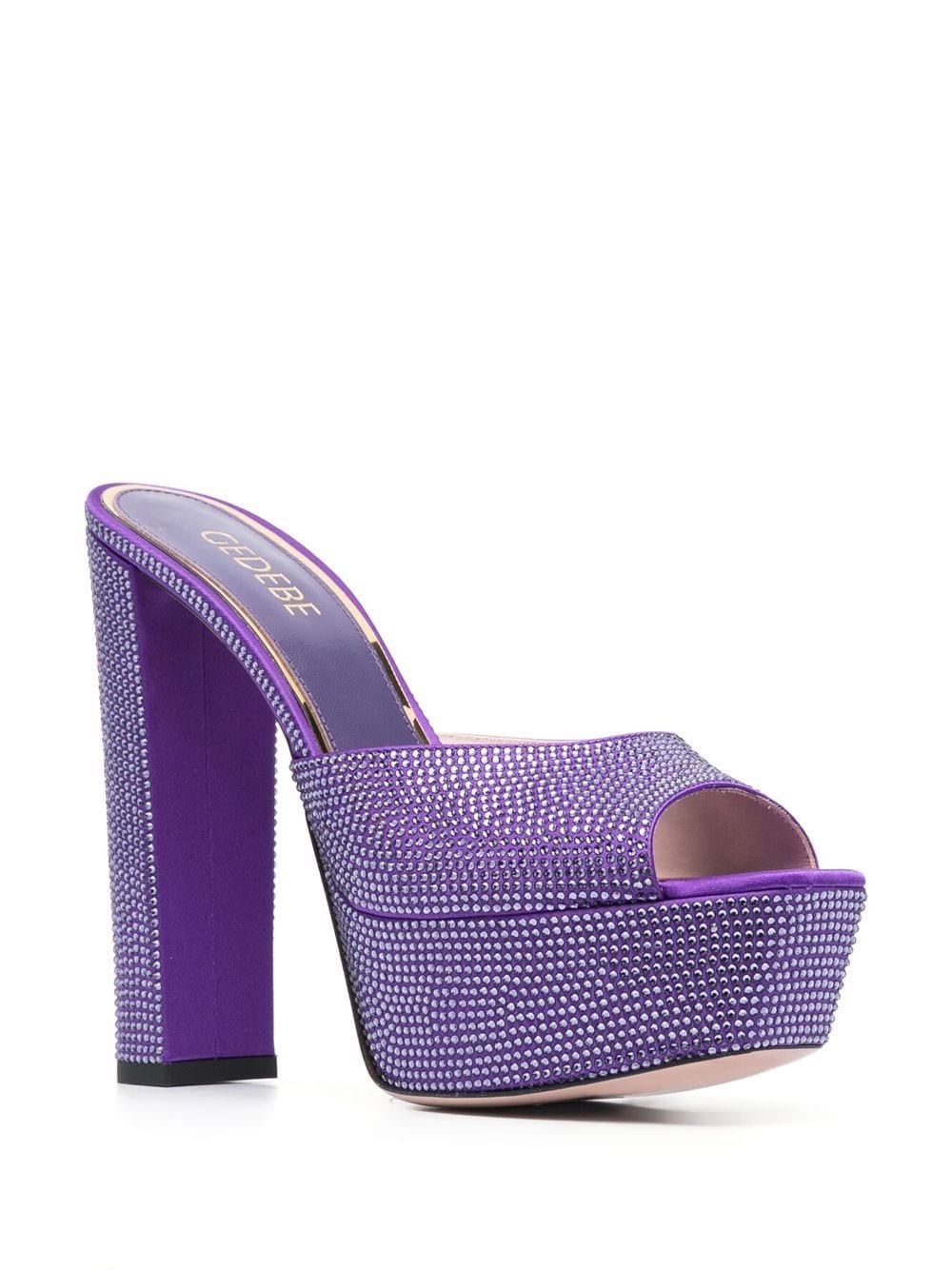 gedebe jery rhinestone-embellished platform mules - purple