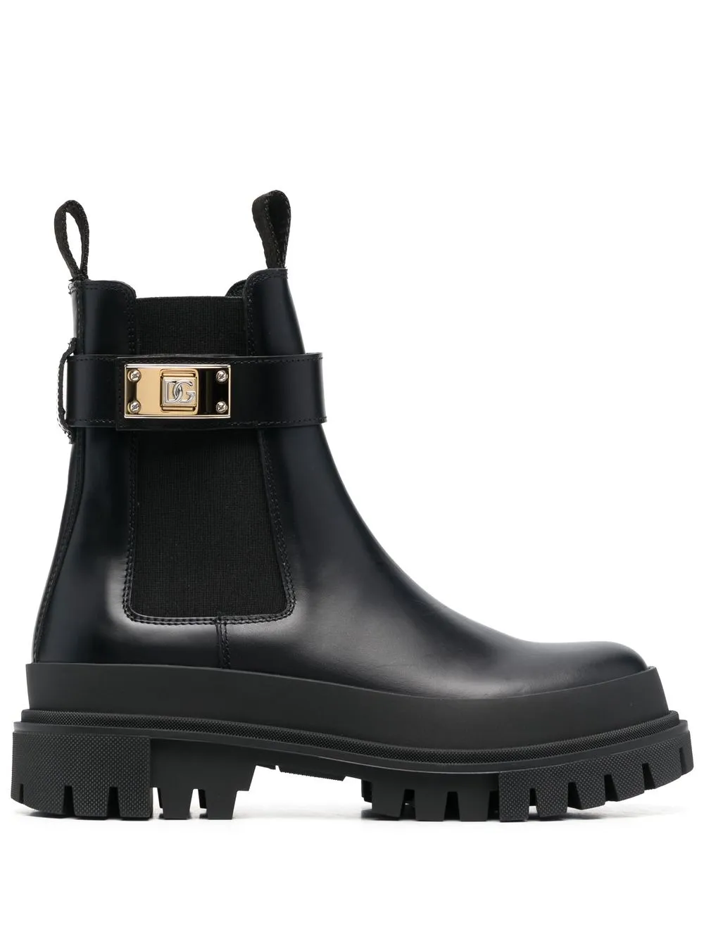 

Dolce & Gabbana DG plaque ankle boots - Black