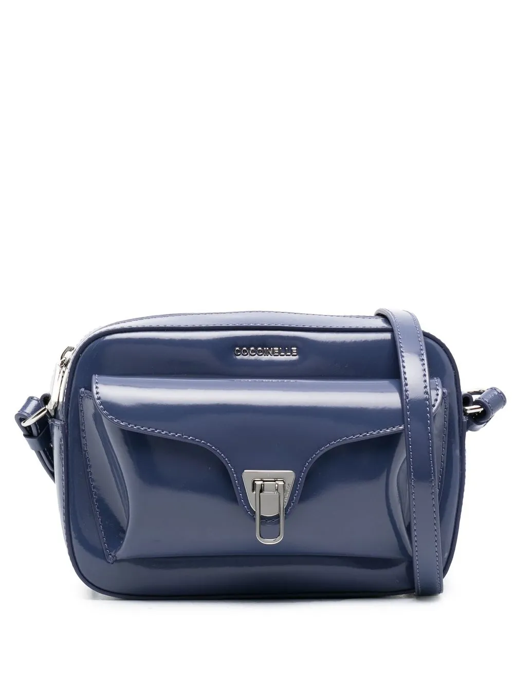 

Coccinelle logo-lettering patent leather bag - Blue