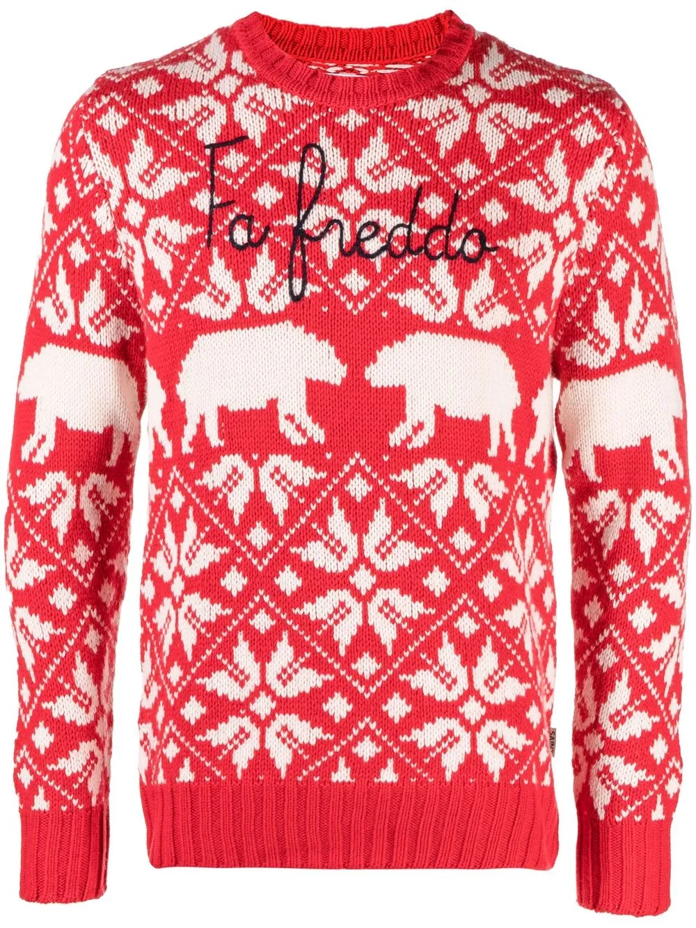 

MC2 Saint Barth intarsia-knit crew-neck jumper - Red